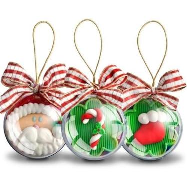 Imagem de Kit 50 Esferas Bolas Acrílicas 6.5cm Enfeite Natal Árvore Lembrança Porta Foto