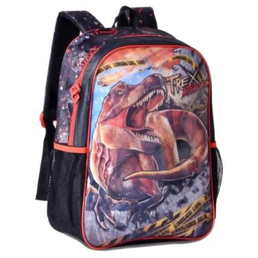 Imagem de Mochila Escolar Infantil Dinossauro TX23011J em Poliéster com Alças Acolchoadas