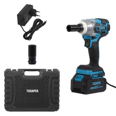 Imagem de Chave de impacto 21v Torque de 380Nm com Bateria, Maleta e Soquete, Motor Brushless Tssaper TSCH21-1