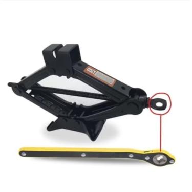 Imagem de Chave Catraca Universal para Macaco de Carro, Aço Preto e Amarelo, Encaixe Multifuncional