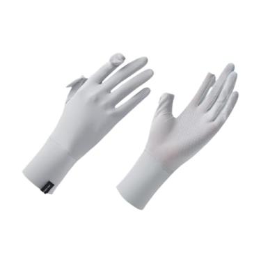 Imagem de menolana Luvas de proteção solar femininas que dirigem luvas completas de dedo completo não deslizam luvas solar finas luvas solar luvas para a praia de, Cinza Claro