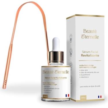 Imagem de KIT Sérum Facial Hidratante e Revitalizante Rejuvenescedor Beauté Éternelle 30 ml com Ácido Hialurônico MAIS Raspador Limpador De Língua De Cobre Higienizador Bocal (Aloe Vera, Óleo de Semente de Uva, D-panthenol, Vitamina E)