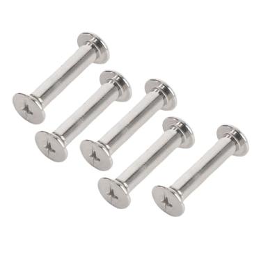 Imagem de 40 Conjuntos de Rebites de Artesanato de Couro M4 Rebites de Parafuso Redondo de Cabeça Redonda para Artesanato de Livros Artesanais Postagens de Encadernação de Pregos