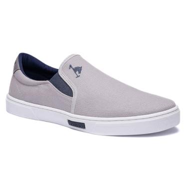 Imagem de Sapatenis Casual Masculino Polo Joy Tênis Slip On Iate sem Cadarço Cano Baixo Leve (Cinza, BR, Adulto, Numérico, 42)