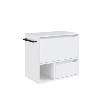 Imagem de Gabinete de Banheiro Suspenso Branco 60cm com Toalheiro 1 Porta e 1 Gaveta BH8050