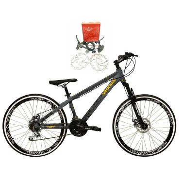 Imagem de Bicicleta Aro 26 Vikingx Tuff  21v Alumínio Freio Hidráulico a Disco Aros Vmaxx Preto - Cinza