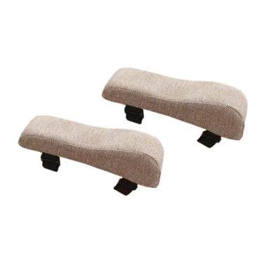 Imagem de MotiveTech Almofadas para Apoio de Braço de Cadeira de Escritório, Apoio de Braço Acolchoado com Capa Removível E Lavável, Almofadas Grossas para Apoio de Cotove, Café Bege, Tamanho real