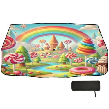 Imagem de Candyland Scene Para-brisas Guarda-sol Cobertura Completa SUV Para-brisas 147.3 cmx75.4 cm