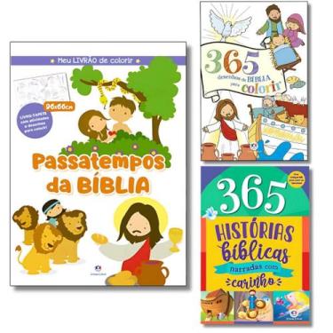 Imagem de Kit Bíblico - Passatempos + Historias + Desenhos Para Colorir - Infant