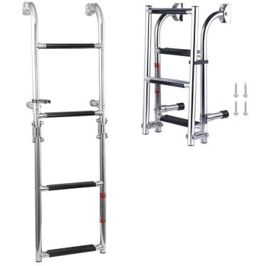 Imagem de Escada Articulada Dobrável 4 Degraus Inox 316 Barco Lancha 