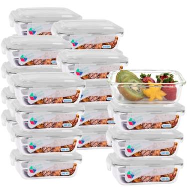 Imagem de Pote de Vidro Hermético 640ml com Tampa Kit 24 Unidades Livre de BPA Refeições Marmitas e Armazenamento