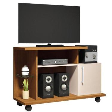 Imagem de Rack HB Smart 5114 Para TV Até 26" 64x100x38cm, CINAMOMO/OFF WHITE