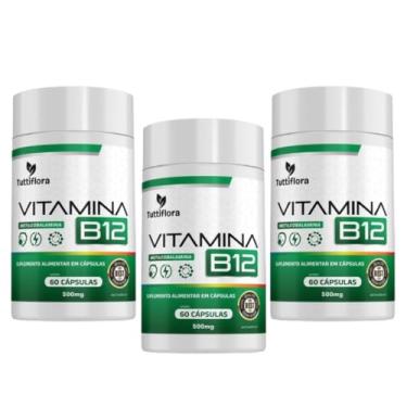Imagem de Kit 3x Vitamina B12 (Metilcobalamina) 60 Cápsulas Tuttiflora