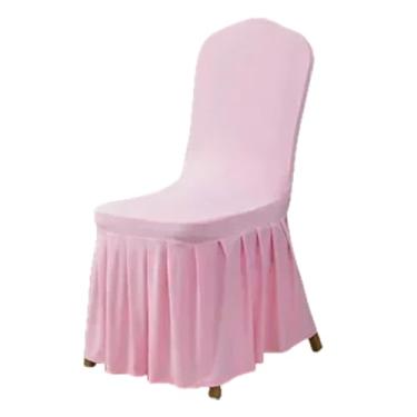 Imagem de Capa para cadeira com saia plissada, 100 peças, elastano, festa, casamento, banquete, poliéster, decoração para hotel e casa, rosa, 100 peças