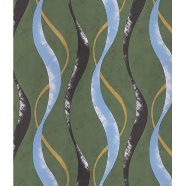 Imagem de CiCiwind Papel de parede listrado verde de 43 cm × 93 cm