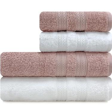 Imagem de Toalhas Banhão e Rosto 100% Algodão Kit com 4 peças Karsten Unika