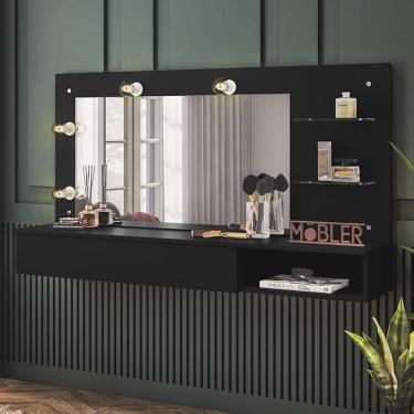 Imagem de Penteadeira Camarim Suspensa Essenza Preto Fosco - Pr Móveis Preto Fosco