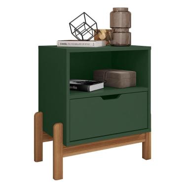 Imagem de Mesa De Cabeceira Antares 1 Gaveta Verde Oliva - Casa D Verde Oliva