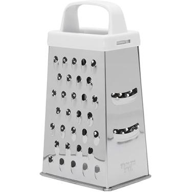 Imagem de Ralador em Inox, 4 Faces, Lâminas de Aço Inoxidável Afiadas, Ergonomicamente Projetado Com Uma Alça de Borracha