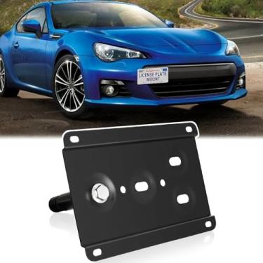 Imagem de Suporte de placa de carro para para-choque dianteiro compatível com 13-17 Scion FRS, 13-21 Subaru BRZ & 15-21 WRX, 10-15 Toyota Prius e 17-21 86 Sem broca gancho de reboque frontal Suporte de suporte