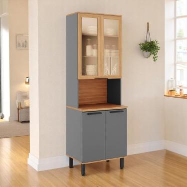 Imagem de Paneleiro para Cozinha 4 Portas Castanha Cinza / Freijó