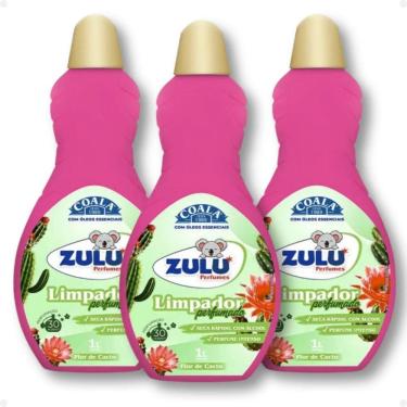Imagem de Kit Coala Zulu Perfumes: 3 Limpadores Perfumados Flor De Cacto 500ml
