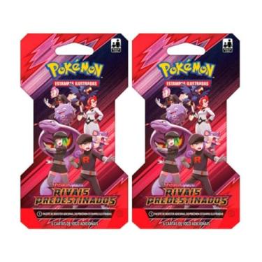 Imagem de Kit com 2 Blister Unitário Pokemon Escarlate e Violeta Rivais Predestinados Cards TCG Coleção Carta