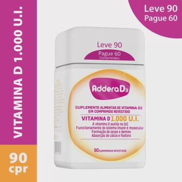 Imagem de Addera D3 1000UI 90 comprimidos revestidos