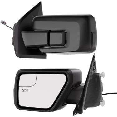 Imagem de WHALEMOTOR Espelho de reboque aquecido elétrico compatível com Ford F-150 F150 2021–2024, retrovisor de porta dobrável manual do lado esquerdo do motorista (5 pinos)