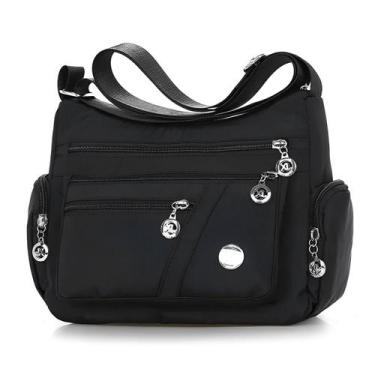 Imagem de Bolsa Transversal Nylon Forte Impermeável 6 Bolsos Forrada - Modas Fag