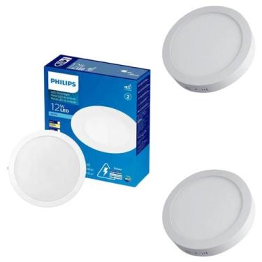 Imagem de 3 Luminárias Plafon Led 12w Philips Embutir 6500k Bivolt