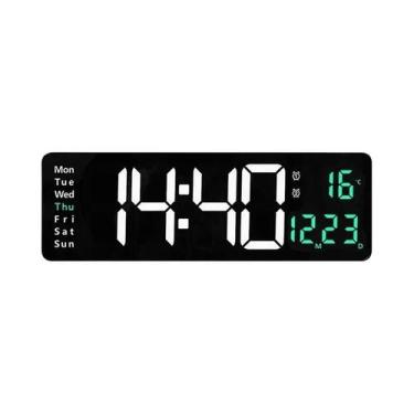 Imagem de Grande Relógio De Parede Digital LED Com Controle Remoto, Temperatura,