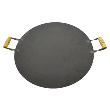 Imagem de Disco de Arado em Aço, Tacho 53cm com Alças de Madeira, 6cm de Profundidade, para Fogão e Churrasqueira