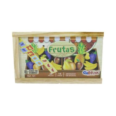 Imagem de Jogo de Dominó Frutas Caixa em Madeira