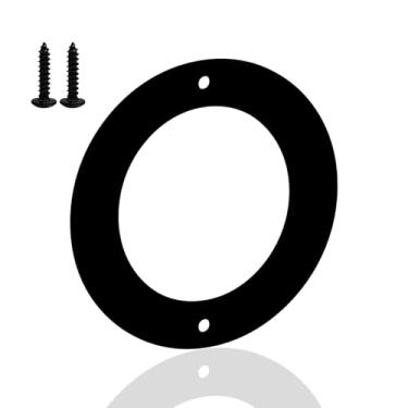 Imagem de CatTerranM Números de porta de metal, letras de endereço residencial para caixa de correio ao ar livre, moderno 12 cm O para casas, apartamentos, hotéis, garagens, fazendas, preto