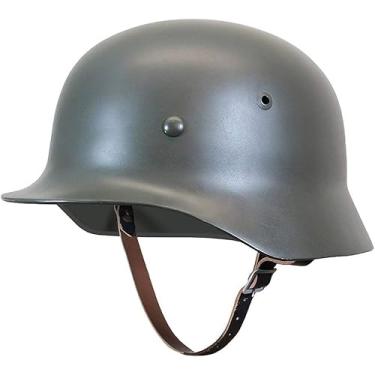 Imagem de Capacete De Aço M35 Do Exército Alemão Da Segunda Guerra Mundial Com Forro De Couro E Tira De Queixo