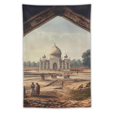 Imagem de Tapeçaria para pendurar na parede 76 x 101 cm decora tapeçarias para quarto pintura de local histórico tapeçaria de parede estética macia tapeçaria de decoração de parede para sala de estar cobertor