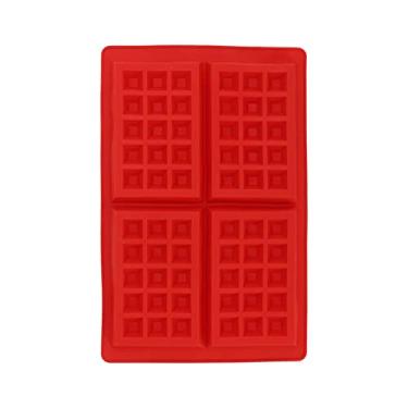 Imagem de Pssopp Molde de Silicone, Waffle de Material para Fazer Pudins, Bolos, Chocolates, Velas, Recurso Seguro para Lavadora Louça Conveniência Com Molde Flexível, Uso Versátil (4 Retângulo da empresa