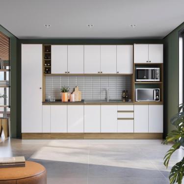 Imagem de Cozinha Modulada Celeste Kappesberg 100% Mdf Nogueira/branco