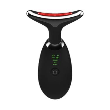 Imagem de Aparelho Facial LED 3 Cores para Rosto Lift Fototerapia e Massagem para Rejuvenescimento, Firmeza e Beleza em Casa Tecnologia Profissional Resultados Visíveis JHJ (Preto)
