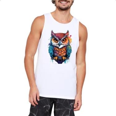 Imagem de Camiseta Regata Coruja Watercolor Arte - Alearts, GG