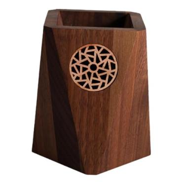 Imagem de Bothyi Porta-canetas de Madeira, Porta-lápis, Recipiente para Lápis, Material de Escritório, Caixa de Lápis de Madeira, Organizador de Mesa para Escola, Escr, 7,5x10,5cm