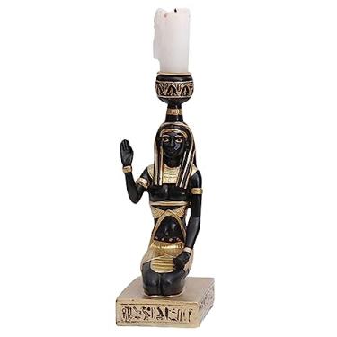 Imagem de Castiçal egípcio antigo - decoração de mesa de castiçal egípcio | Estatueta de resina egípcia escultura de , suporte de vela para colecionáveis egípcios, centros de mesa, suprimentos Bairong