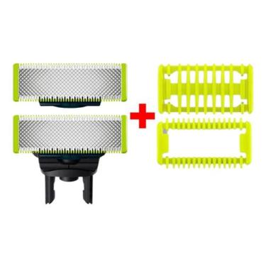 Imagem de 02 Laminas Refil + 02 Pentes P/ Barbeador Oneblade Philips - One Blade