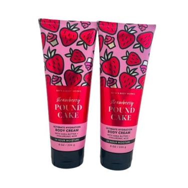 Imagem de Creme corporal Bath & Body Works Strawberry Pound Cake 240 mL x2