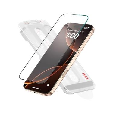 Imagem de FLOLAB Protetor de tela 3D fosco NanoArmour ONETIME MAX para iPhone 16 Pro Max, antirreflexo, vidro temperado 3D, PolarSpectra anti-arco-íris, reforço de borda, fácil instalação, livre de poeira