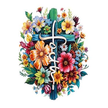 Imagem de ROSTITCH Kits de ponto cruz pré-impressos para iniciantes, adultos, ponto cruz, kits de bordado, cruz azul, flores, arte, decoração de casa, como presente, 12 x 16 cm (72050)