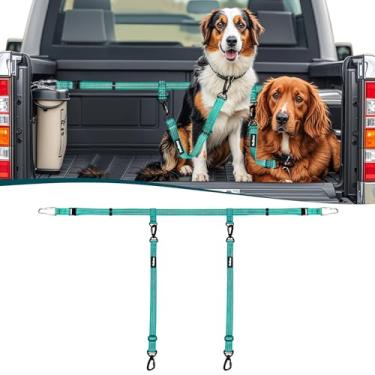 Imagem de PetBonus Coleira para cães de caminhão, alça de amarração de caminhão de cachorro, guia de segurança ajustável, guia de retenção de cama de coleta confortável, cinto de arnês de carro de estimação de