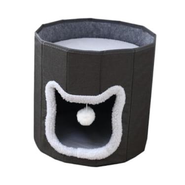 Imagem de Bothyi Camas para gatos de interior, casinha para gatos, dobrável, grande, para todas as estações, bola pendurada, arranhador, caverna pequena para animais