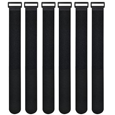 Imagem de 2 x 60 Inch Hook and Loop Cable Tie, 6 Pack Heavy Duty Adjustable Fastening Adhesive Cinch Strap with Plastic D-ring Buckle, Multi-Purpose Reusable Cord Organizer by Cacturism